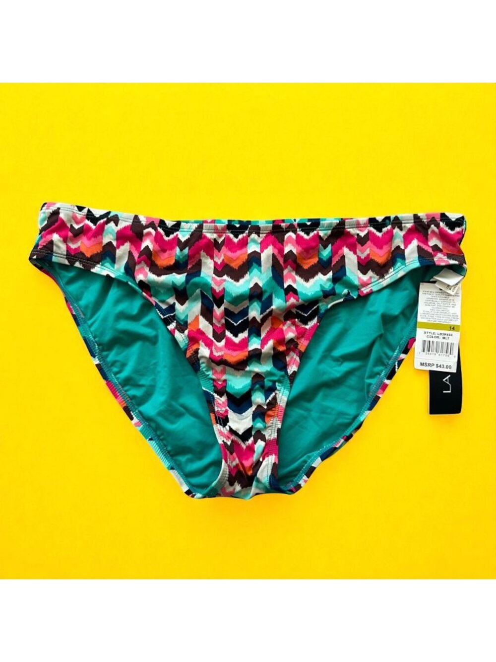 LA BLANCA Multicolor Bikini Bottom Size 14 NEW New with tags